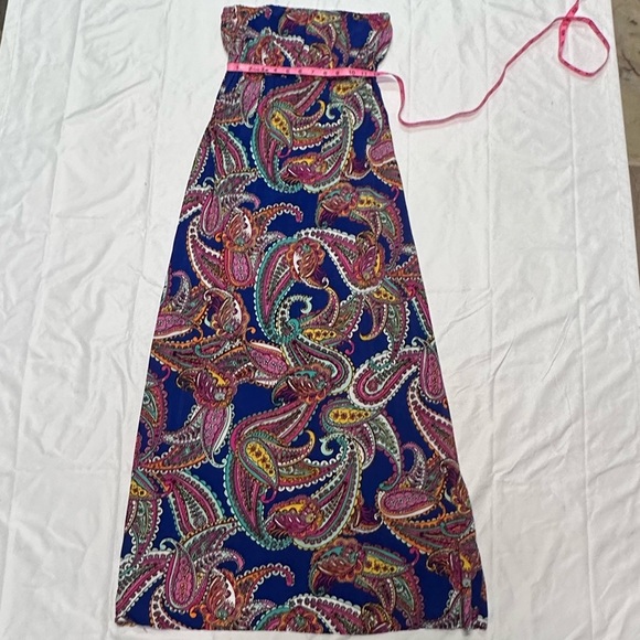 Banana Republic Strapless Ladies Modest Paisley Maxi Dress Size 4 EUC - Picture 7 of 14